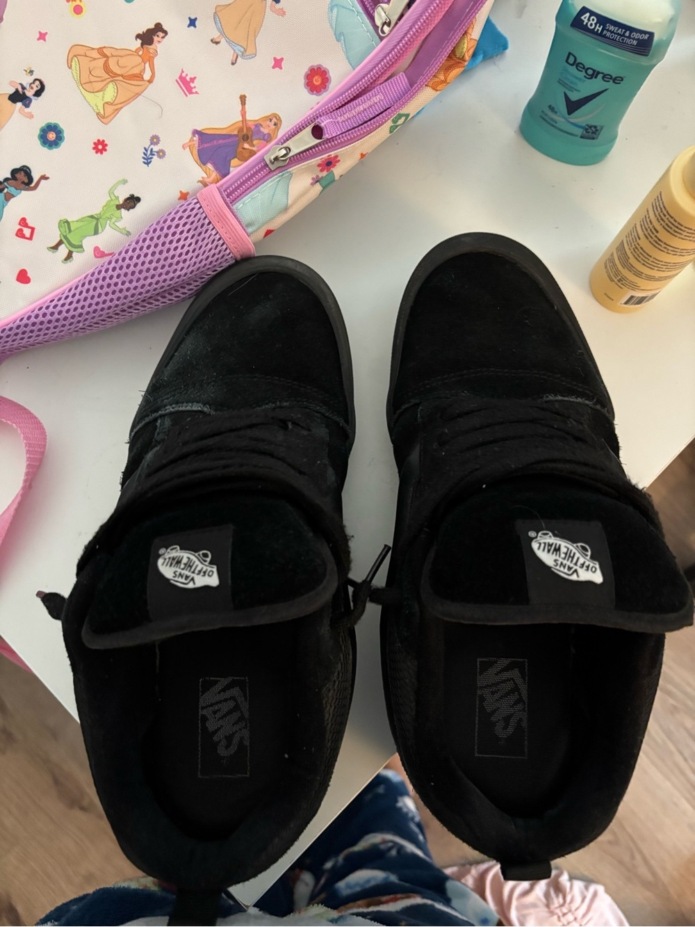 Vans Black Suede Low-Top Sneakers with Logo Tongue